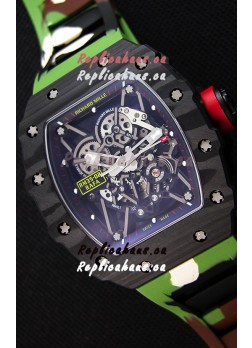 Richard Mille RM35-02 Rafael Nadal Forged Carbon Case with Camouflage Rubber Strap 