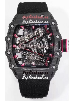Richard Mille RM38-02 Carbon Casing Bubba Watson Black Nylon Tourbillon Movement 1:1 Mirror Replica