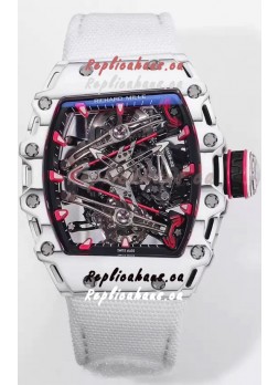Richard Mille RM38-02 Carbon Casing Bubba Watson White Nylon Tourbillon Movement 1:1 Mirror Replica