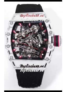Richard Mille RM38-02 White Carbon Bubba Watson Black Nylon Tourbillon Movement 1:1 Mirror Replica