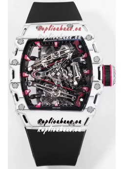 Richard Mille RM38-02 White Carbon Bubba Watson Black Rubber Tourbillon Movement 1:1 Mirror Replica