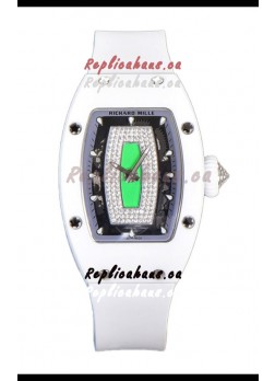 Richard Mille RM007 White Ceramic Green Dial Automatic Superclone Swiss Replica Watch