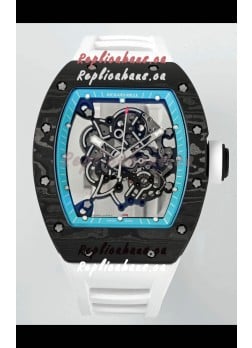 Richard Mille RM055 Black Carbon Casing Blue Rims 1:1 Superclone Genuine Tourbillon Watch 