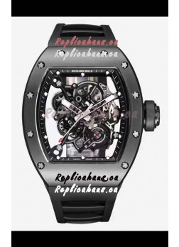 Richard Mille RM055 Black Ceramic Casing 1:1 Mirror Replica Watch in Black Strap
