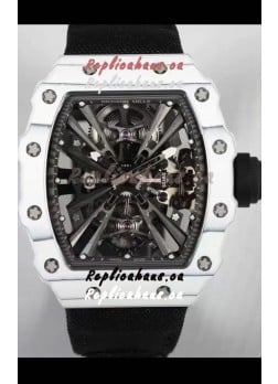 Richard Mille RM12-01 White Carbon Fiber Case Genuine Tourbillon Movement 1:1 Mirror Replica Watch