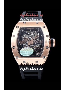 Richard Mille RM035 AMERICAS 18K Rose Gold Replica Watch in Black Strap