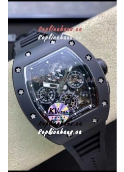 Richard Mille RM011 Felipe Massa 1:1 Mirror Black Ceramic Case Watch 