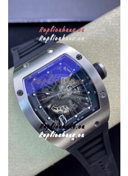 Richard Mille RM010 Stainless Steel Replica Watch in Black Strap - Roman Numerals
