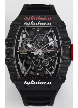 Richard Mille RM35-02 Rafael Nadal Carbon Fiber Casing with Genuine Tourbillon Super Clone Watch