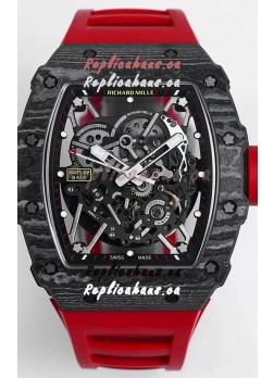 Richard Mille RM35-02 Rafael Nadal Carbon Fiber Casing with Genuine Tourbillon Super Clone Watch