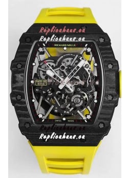 Richard Mille RM35-02 Rafael Nadal Carbon Fiber Casing with Genuine Tourbillon Super Clone Watch