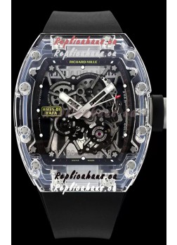 Richard Mille RM35-01 Rafael Nadal Transparent Sapphires Casing with Genuine Tourbillon Super Clone Watch