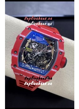 Richard Mille RM35-02 Rafael Nadal Red Carbon Fiber Casing with Genuine Tourbillon Super Clone Watch
