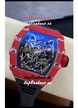 Richard Mille RM35-02 Rafael Nadal Red Carbon Fiber Casing with Genuine Tourbillon Super Clone Watch