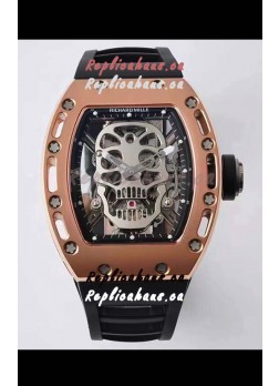 Richard Mille RM052 Skull Genuine Tourbillon Edition Watch in Rose Gold Casing
