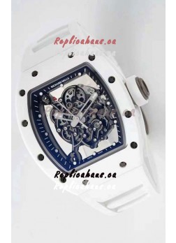 Richard Mille RM055 Ceramic Casing 1:1 Mirror Replica Watch in White Strap 