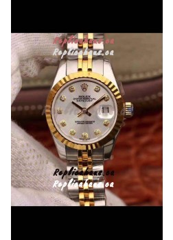 Rolex Datejust Ladies 28MM Cal.3135 Movement Swiss Replica in 904L Steel Yellow Gold 2 Tone Case