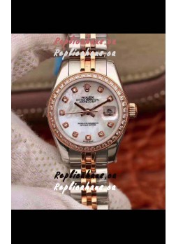 Rolex Datejust Ladies 28MM Cal.3135 Movement Swiss Replica in 904L Steel Rose Gold 2 Tone Case