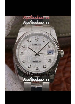 Rolex Datejust 36MM Cal.3135 Movement Swiss Replica Watch in 904L Steel Casing in White Dial