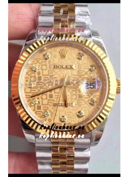 Rolex Datejust 41MM Cal.3135 Movement Swiss Replica Watch in 904L Steel Two Tone Casing Computer Dial