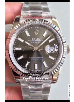 Rolex Datejust 41MM Cal.3135 Movement Swiss Replica Watch in 904L Steel Grey Dial