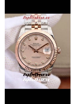 Rolex Datejust 41MM Cal.3135 Movement Swiss Replica Watch in 904L Steel Two Tone Champange Dial
