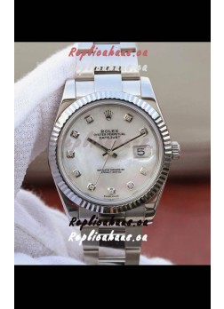 Rolex Datejust 41MM Cal.3135 Movement Swiss Replica Watch in 904L Steel Pearl Dial
