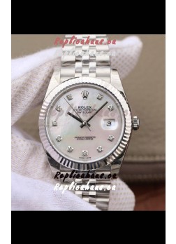 Rolex Datejust 41MM Cal.3135 Movement Swiss Replica Watch in 904L Steel Pearl Dial