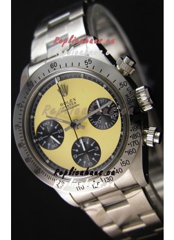 Rolex Daytona Vintage REF 6264 Off-White Dial Swiss Replica Watch - 904L Steel Watch 
