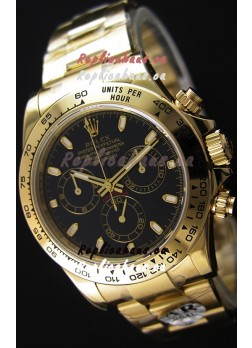 Rolex Cosmograph Daytona 116528 Yellow Gold Original Cal.4130 Movement - Improved Ultimate 904L Steel Watch