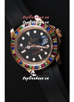 Rolex Yachtmaster 116695 Everose Gold Diamonds Cal.3135 Swiss 1:1 Ultimate 904L Steel Watch