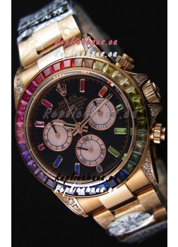 Rolex Cosmograph Daytona 116595RBOW Rose Gold 1:1 Mirror Cal.4130 Movement - Ultimate 904L Steel Watch