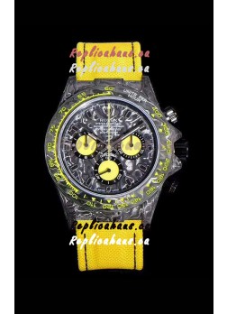Rolex Daytona DiW Forged Cabon Casing 1:1 Mirror Replica Black Carbon Dial