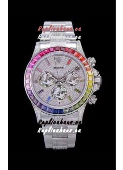 Rolex Daytona ICED OUT 904L Steel Casing Watch Original Cal.4130 Movement - 1:1 Mirror Replica
