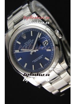 Rolex Datejust Japanese Replica Watch - Blue Dial in 36MM with Oyster Strap