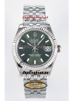 Rolex Super Clone Datejust ETA 2688 Movement 31MM Stainless Steel Case Green Dial Watch