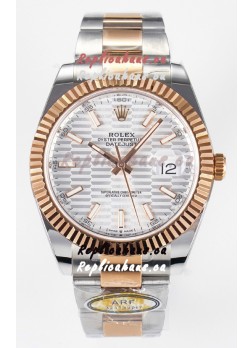 Rolex Super Clone Datejust ETA 3235 Movement 41MM Two Tone Rose Gold Plating Fluted Dial Watch