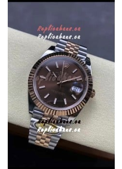 Rolex Datejust 126331 41MM ETA3235 72 Hours Power Brown Dial Jubilee 1:1 Mirror Replica in Rose Gold 904L Steel