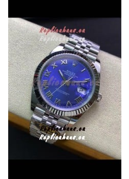 Rolex Datejust 41MM Swiss Replica in 904L Steel in Blue Dial - 1:1 Mirror Replica