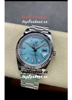Rolex Day Date 904L Stainless Steel Tiffany Blue Stick Dial Watch 40MM - 1:1 Mirror Quality