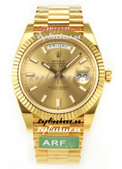 Rolex Day Date Presidential 18K Yellow Gold Watch 40MM - Gold Stick Dial 1:1 Mirror Quality