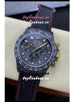 Rolex Daytona DiW Black & Gold Carbon Edition Watch - Forged Cabon Casing 1:1 Mirror Replica