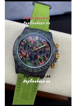 Rolex Daytona DiW Military Green Edition Watch - Forged Cabon Casing 1:1 Mirror Replica