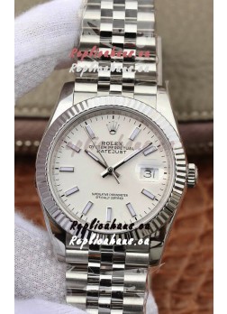 Rolex Datejust 36MM ETA-3135 Movement Swiss Replica in 904L Steel in White Dial 