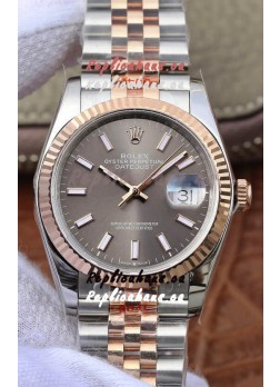 Rolex Datejust 36MM ETA-3135 Movement Swiss Replica in 904L Two Tone Grey Dial