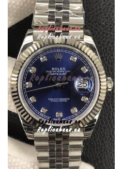 Rolex Datejust 36MM ETA-3135 Movement Swiss Replica in 904L Steel in Blue Dial 