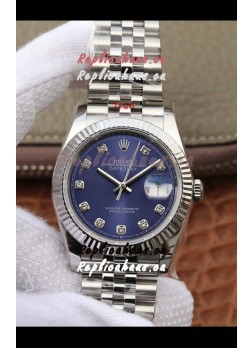Rolex Datejust 36MM ETA-3135 Movement Swiss Replica in 904L Steel in Blue Dial 