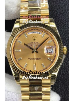 Rolex Day Date Presidential 904L Steel Yellow Gold 40MM - Gold Dial 1:1 Mirror Quality Watch