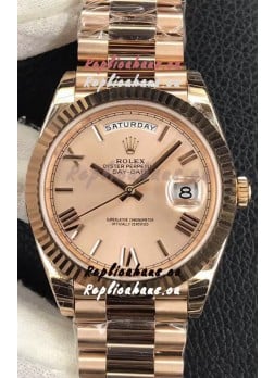 Rolex Day Date Presidential 904L Steel Rose Gold 40MM - Rose Gold Dial 1:1 Mirror Quality Watch