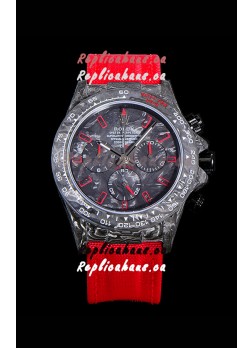 Rolex Daytona DiW Edition "All Black/Red" Forged Cabon Casing 1:1 Mirror Replica